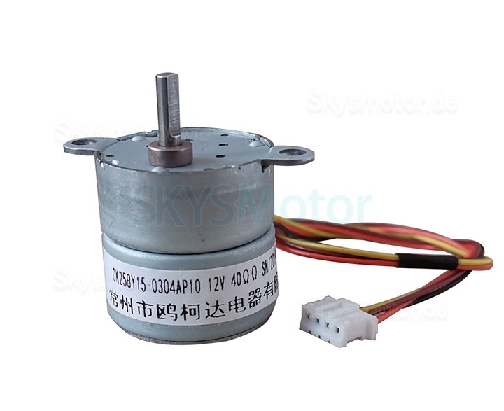 Oukeda Permanentmagnet Getriebe Schrittmotor 7,5 Grad 12V 2 Phasen Φ25 mm mit 5:1 /10:1 Getriebe